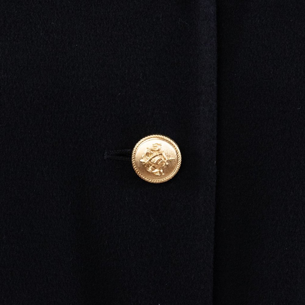 Vintage 80s 90s 12 Cashmere Wool Long Overcoat Black - Picture 6 of 11